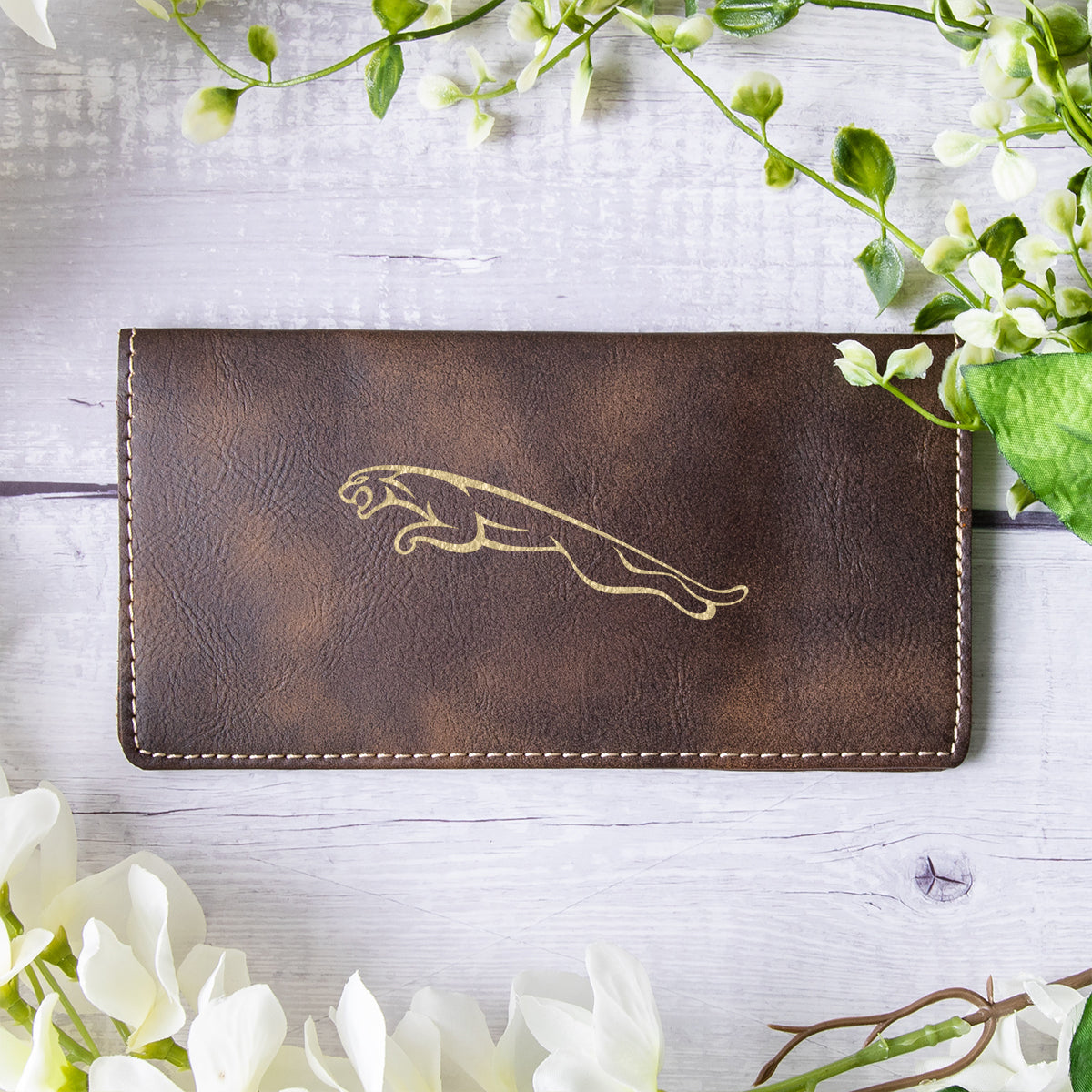 Jaguar Art Leather Checkbook Cover