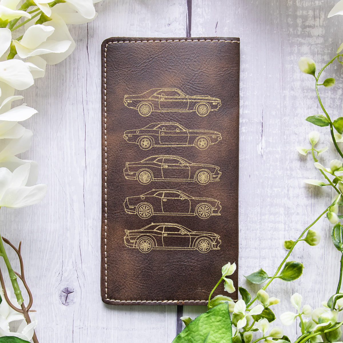 Challenger Silhouette Collection Leather Checkbook Cover