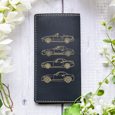 Miata Silhouette Collection Leather Checkbook Cover