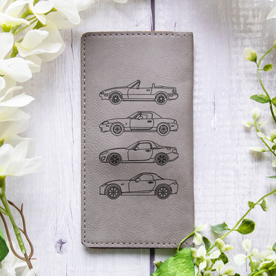 Miata Silhouette Collection Leather Checkbook Cover