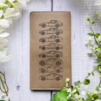 Z-car Silhouette Collection Leather Checkbook Cover