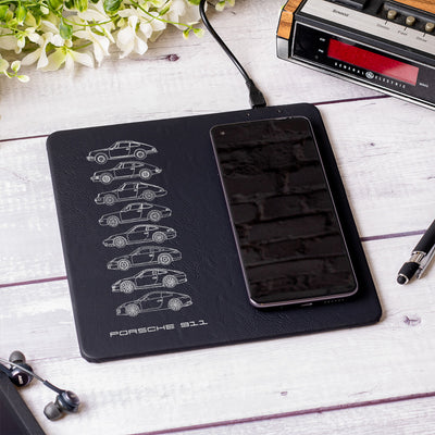 911 Silhouette Leather Wireless Phone Charging Mat