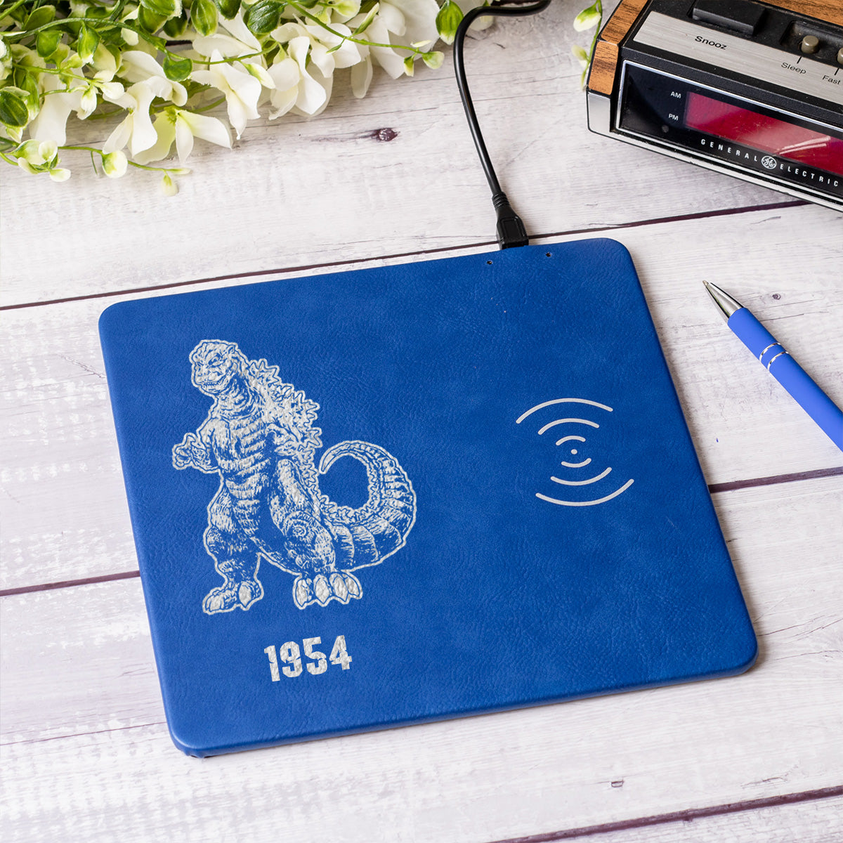 Godzilla Collection Leather Wireless Phone Charging Mat
