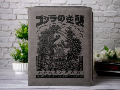 Godzilla Classic Art Zipper Leather Portfolio with Legal Pad - Letter/A4 Size