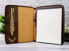 Vette Silhouette Zipper Leather Portfolio with Legal Pad - Letter/A4 Size