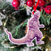 Godzilla Wearing Santa Hat Christmas Ornament