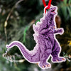 Godzilla Wearing Santa Hat Christmas Ornament