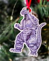 Godzilla Wearing Santa Hat Christmas Ornament