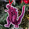 Godzilla Wearing Santa Hat Christmas Ornament