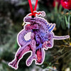 Godzilla Wearing Santa Hat Christmas Ornament