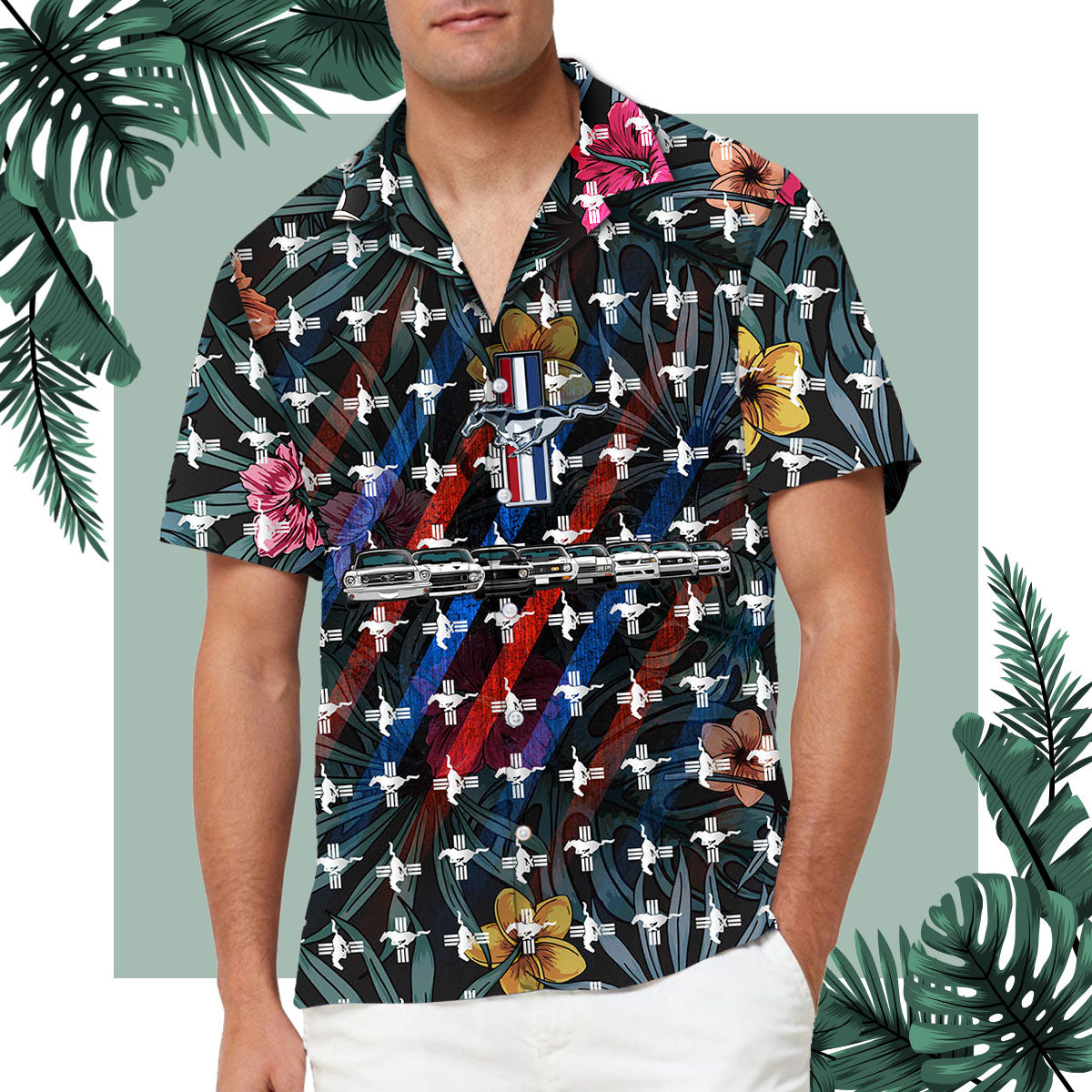 Mustang Evolution Hawaiian Shirt - Stang Aloha Shirt For Beach and Summer