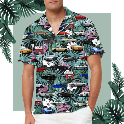 Skyline/GTR Collection Hawaiian Shirt - Skyline/GTR Aloha Shirt For Beach and Summer