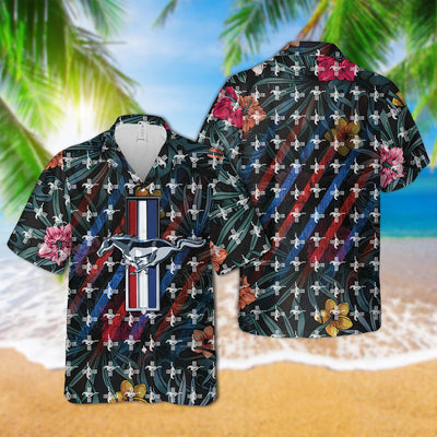 Mustang Emblem Art Hawaiian Shirt