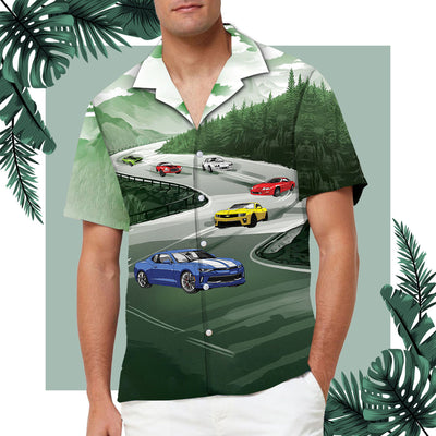 Camaro Racing Landscape Art Hawaiian Shirt
