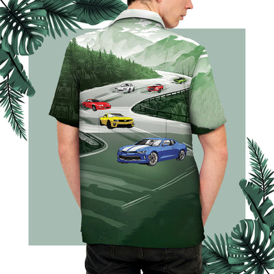 Camaro Racing Landscape Art Hawaiian Shirt
