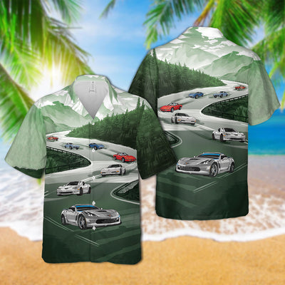 Vette Racing Landscape Art Hawaiian Shirt