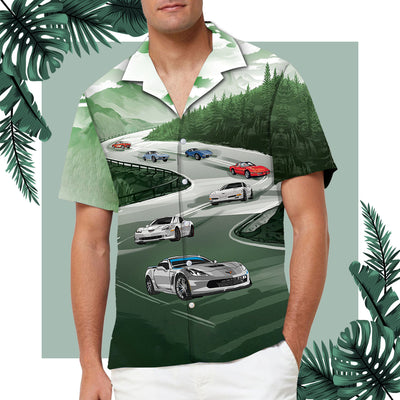 Vette Racing Landscape Art Hawaiian Shirt