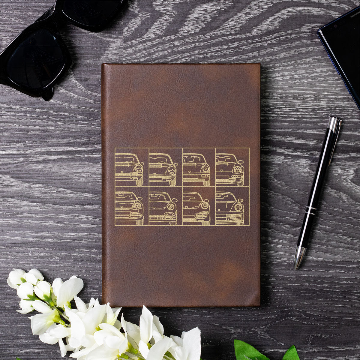 911 Front View Collection Laser Engraved Leather Journal v.2