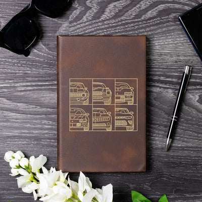 Camaro Front View Collection Laser Engraved Leather Journal v.2
