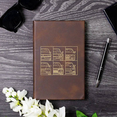 Skyline GTR Front View Collection Laser Engraved Leather Journal v.2