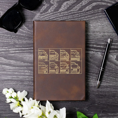 Z-car Front View Collection Laser Engraved Leather Journal v.2