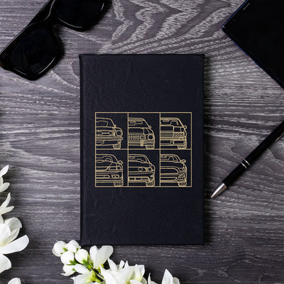 Mustang Front View Collection Laser Engraved Leather Journal v.2