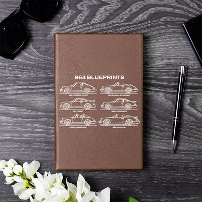 911 Blueprints Art A5 Leather Journal