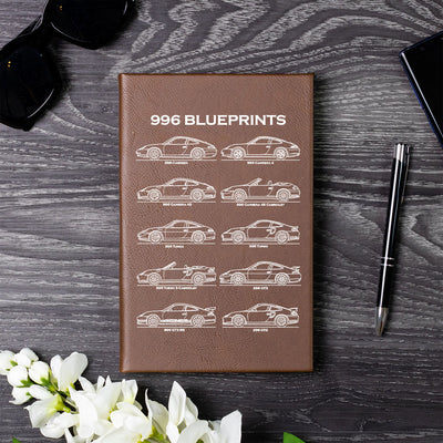 911 Blueprints Art A5 Leather Journal