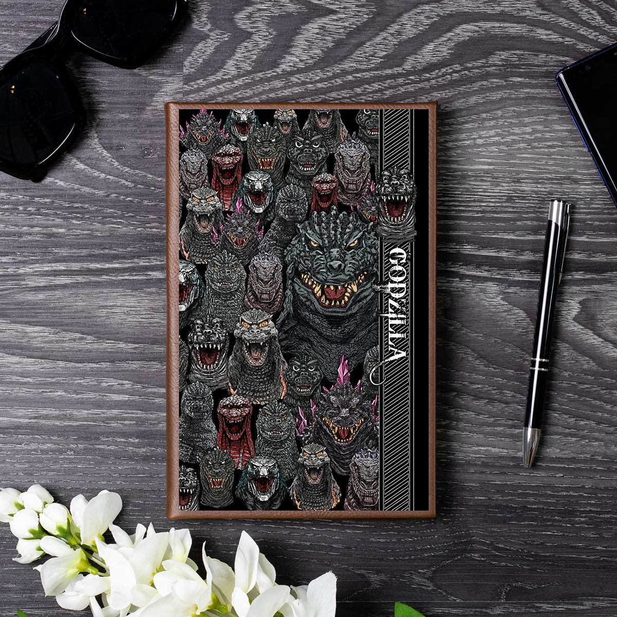 Godzilla Front Portrait Collection Art A5 Leather Journal