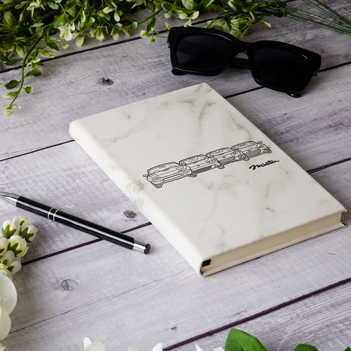 Miata Front Collection Laser Engraved Leather Journal - TrendySweety