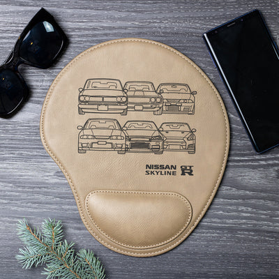 Skyline/GTR Evolution Engraved Leather Mouse Pad