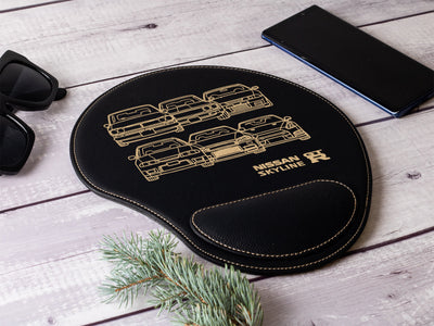 Skyline/GTR Evolution Engraved Leather Mouse Pad