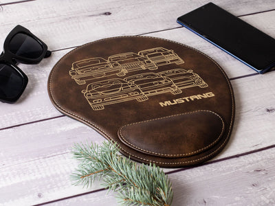 Stang Evolution Engraved Leather Mouse Pad