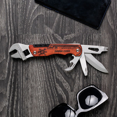 B.M.W Dad Wrench Multi-Tool with Wood Handle
