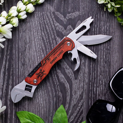 B.M.W Dad Wrench Multi-Tool with Wood Handle