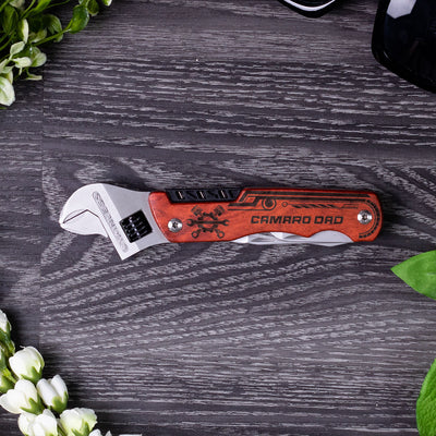 Camaro Dad Wrench Multi-Tool with Wood Handle