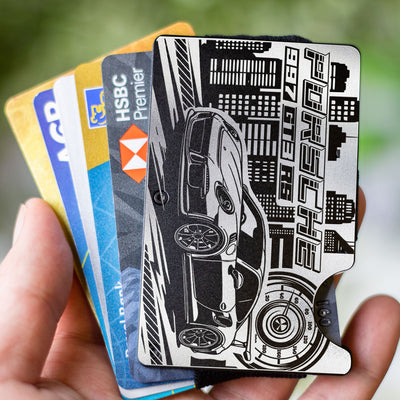 911 Collection Art Aluminum Compact Minimalist Wallet