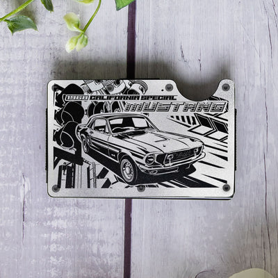 Mustang Collection Art Aluminum Compact Minimalist Wallet