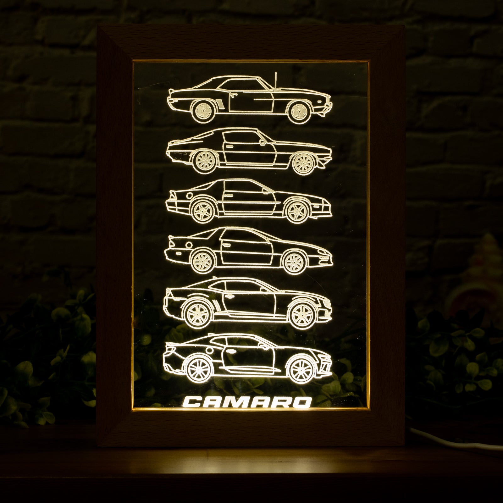 Camaro Silhouette Collection Framed Led Night Light