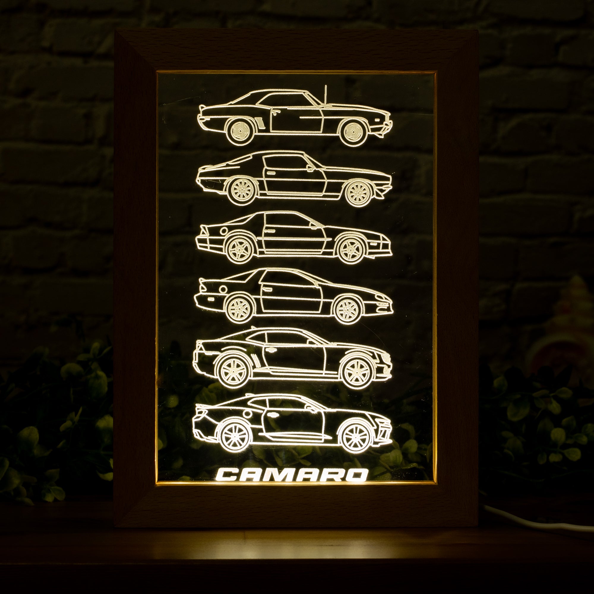 Camaro Silhouette Collection Framed Led Night Light