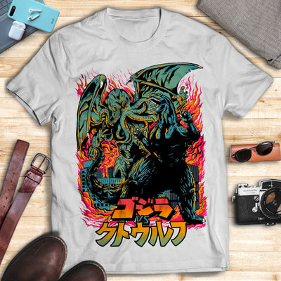 Godzilla Art T-shirt - GODZILLA VS. CTHULHU