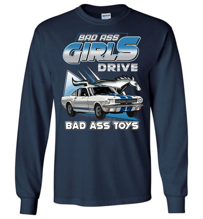 Mustang Art T-shirt - Bad Ass Girl Drives Bad Ass Mustang T-shirt
