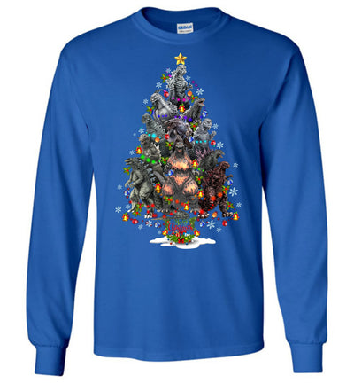 Godzilla Christmas T-shirt - Christmas Tree From All Godzillas
