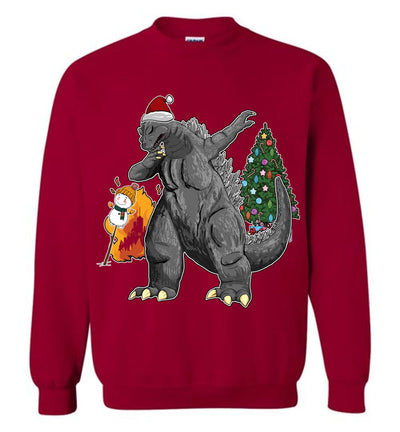 Godzilla Dabbing For Christmas Sweatshirt