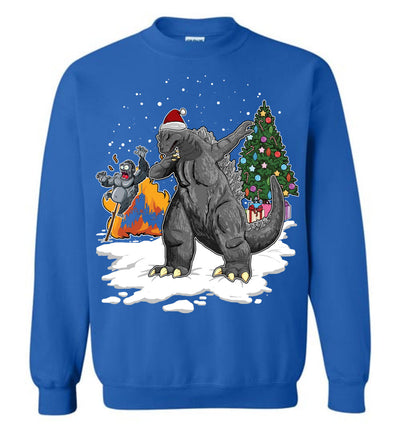 Godzilla Dabbing For Christmas Sweatshirt 1