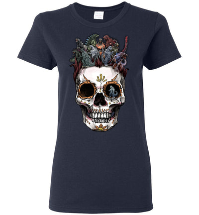 Godzilla Collection Stylized Skull Halloween Art T-shirt