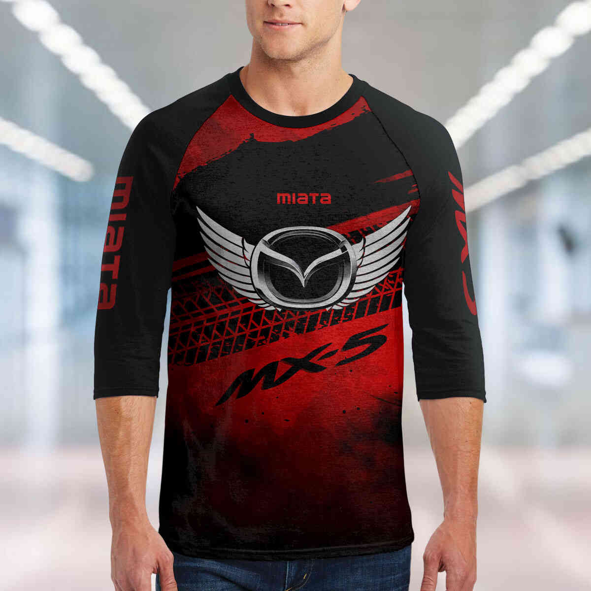 Miata Unisex 3/4-Sleeve Raglan T-Shirt