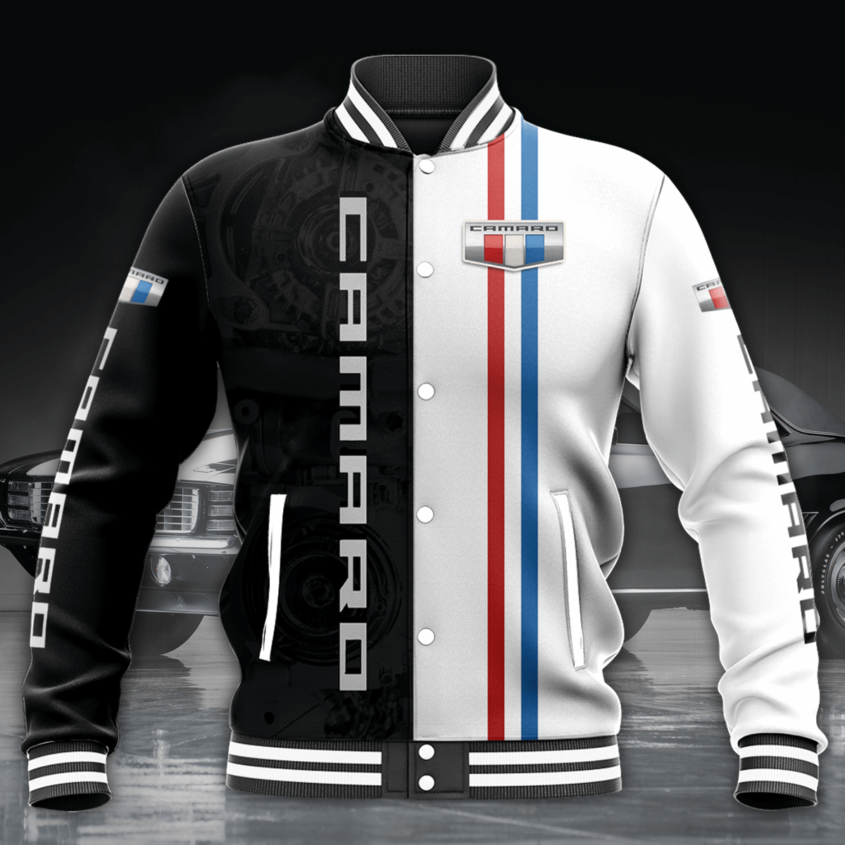 Camaro All Over Print Baseball Jacket TrendySweety