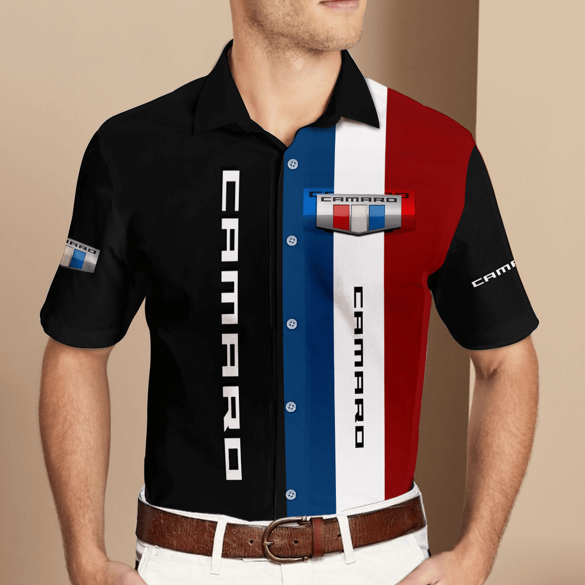 Camaro Casual Short Sleeve Button Shirt