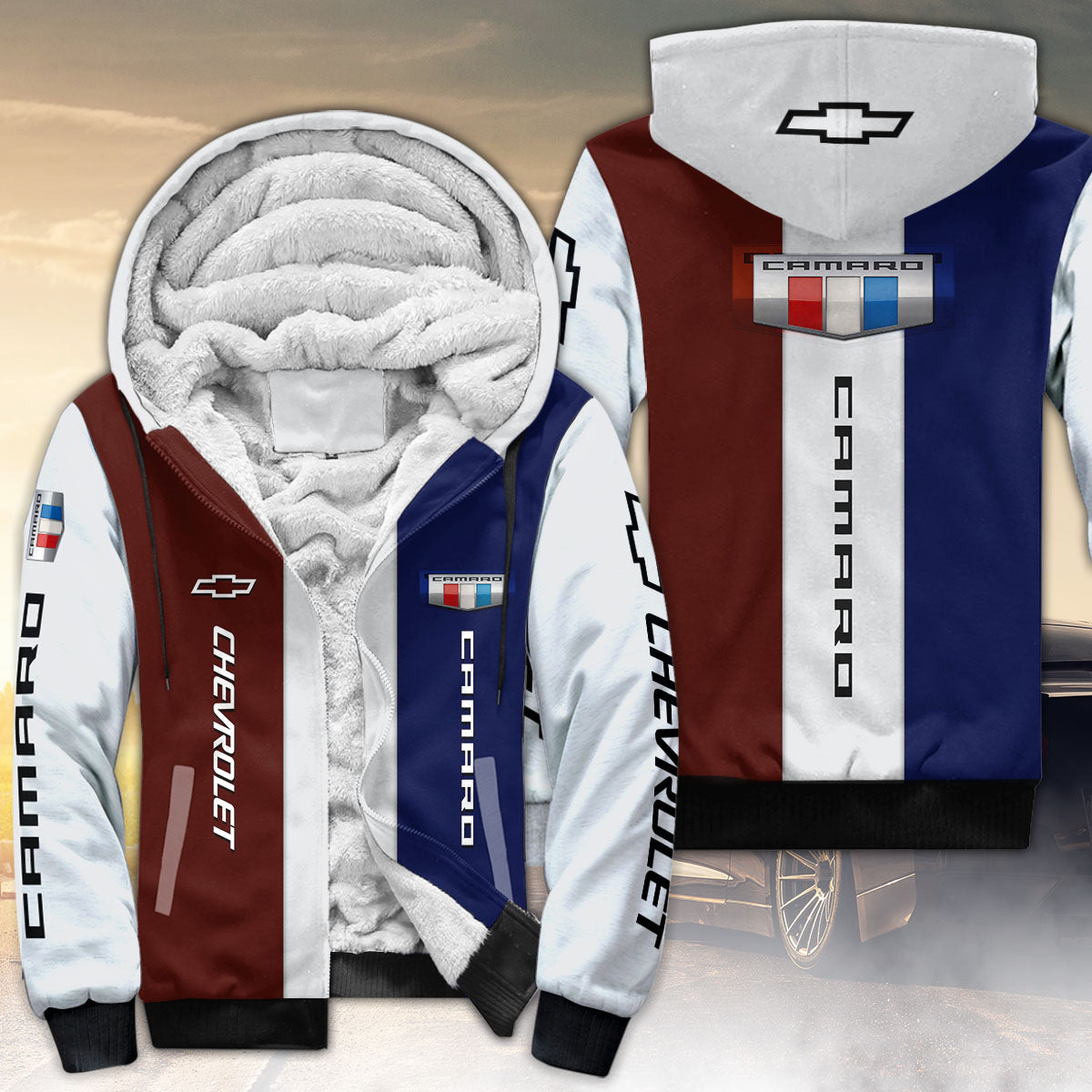 Camaro All Over Print Fleece Zipper Hoodie